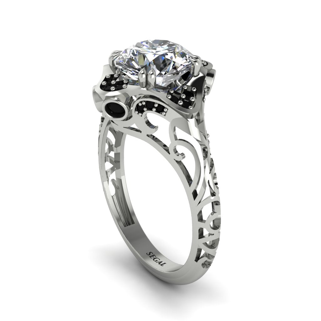 Diamond Ornate Filigree Engagement Ring - Evie No. 33