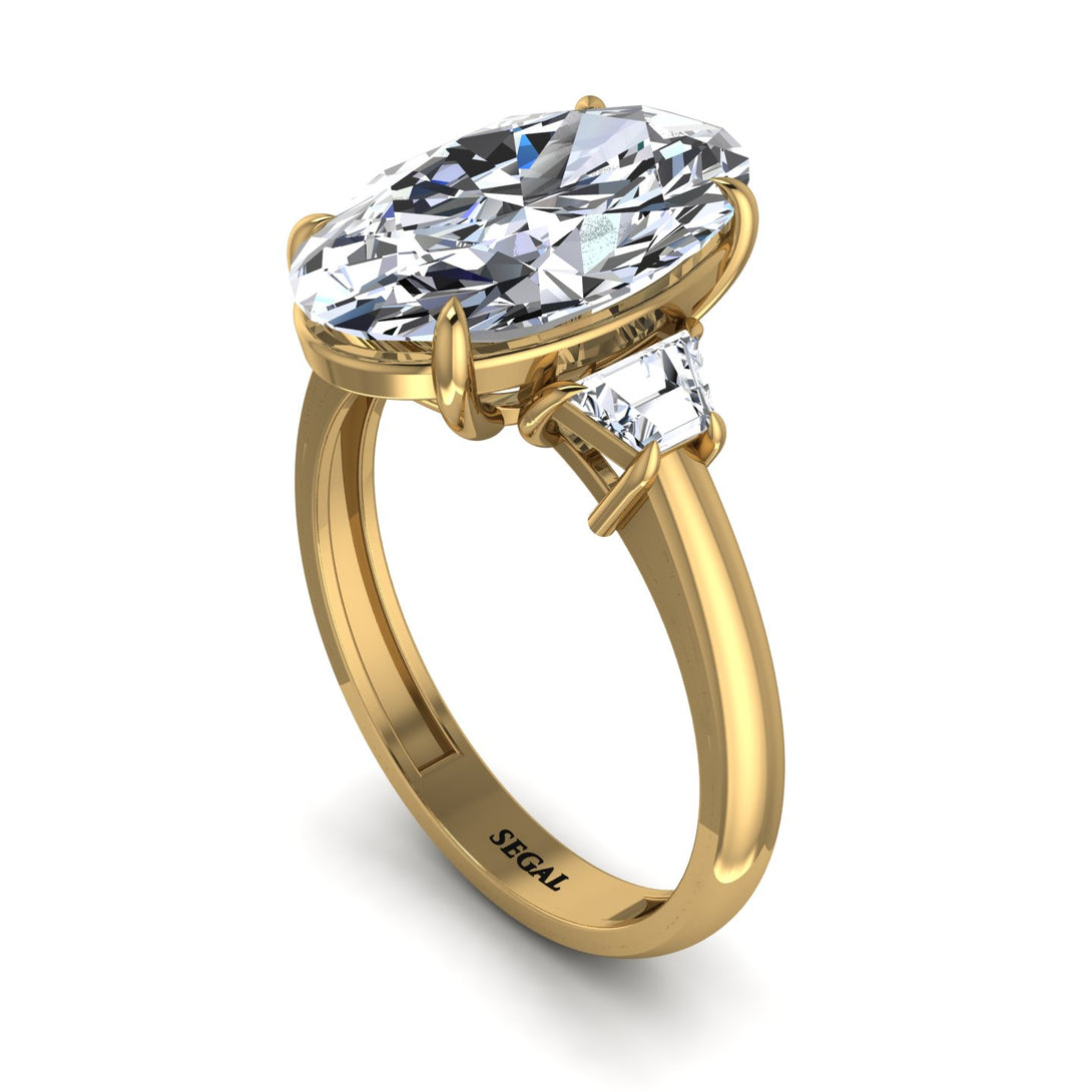 Oval-Cut Diamond Three Stone Engagement Ring - Amari No. 1