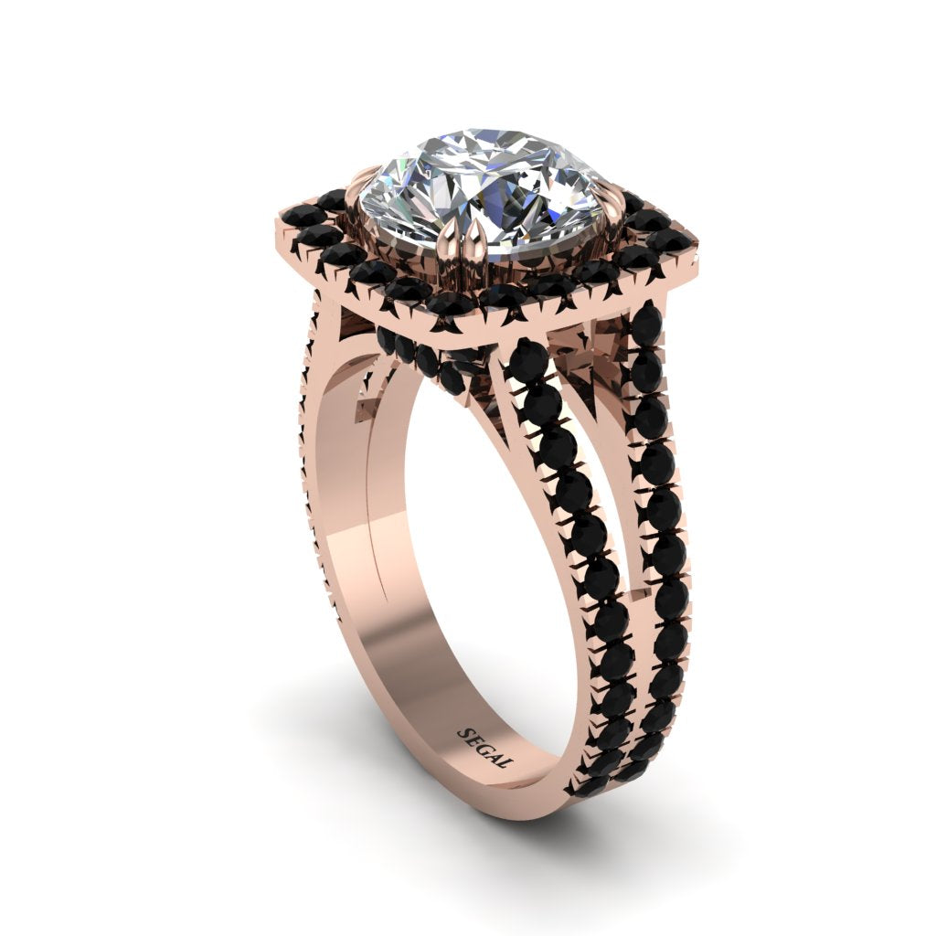 Diamond Pave Split Shank Engagement Ring - Averie No. 32