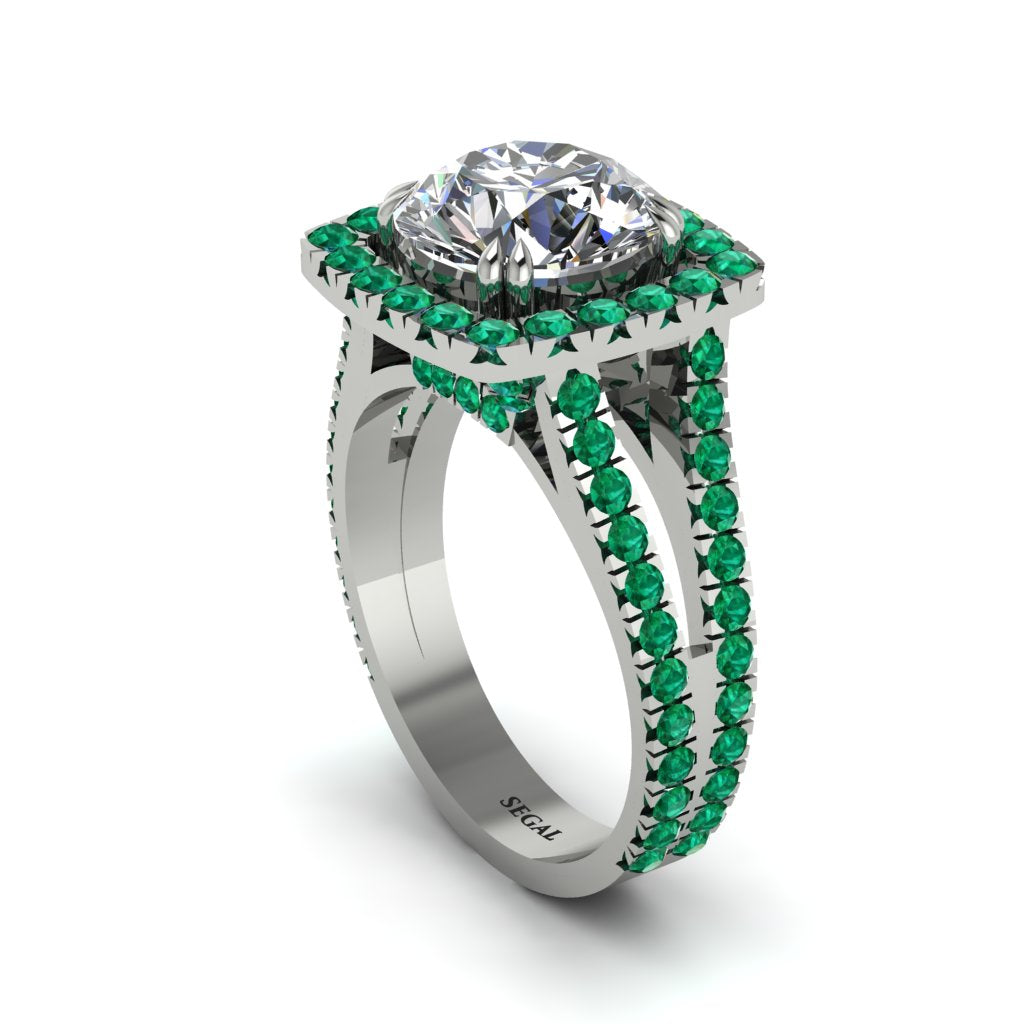 Diamond Pave Split Shank Engagement Ring - Averie No. 18
