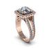 Diamond Pave Split Shank Engagement Ring - Averie No. 2 image 1