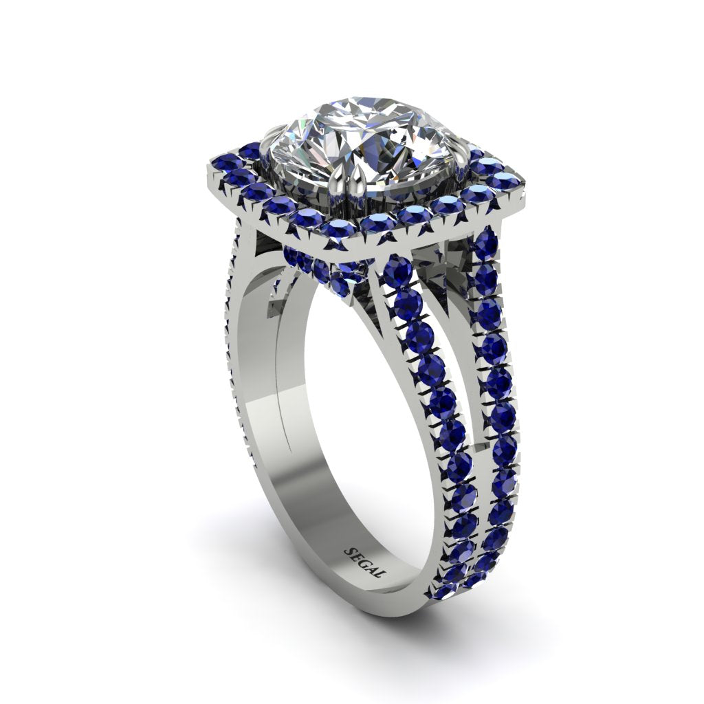 Diamond Pave Split Shank Engagement Ring - Averie No. 63