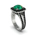 Emerald Pave Split Shank Engagement Ring - Averie No. 36 image 1
