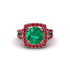 Emerald Pave Split Shank Engagement Ring - Averie No. 50 image 2