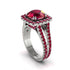 Ruby Pave Split Shank Engagement Ring - Averie No. 57 image 1