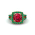 Ruby Pave Split Shank Engagement Ring - Averie No. 25 image 2