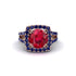 Ruby Pave Split Shank Engagement Ring - Averie No. 71 image 2