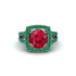 Ruby Pave Split Shank Engagement Ring - Averie No. 27 image 2