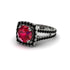 Ruby Pave Split Shank Engagement Ring - Averie No. 42 image 3