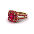 Ruby Pave Split Shank Engagement Ring - Averie No. 55 image 3