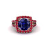 Sapphire Pave Split Shank Engagement Ring - Averie No. 59 image 2