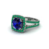 Sapphire Pave Split Shank Engagement Ring - Averie No. 30 image 3