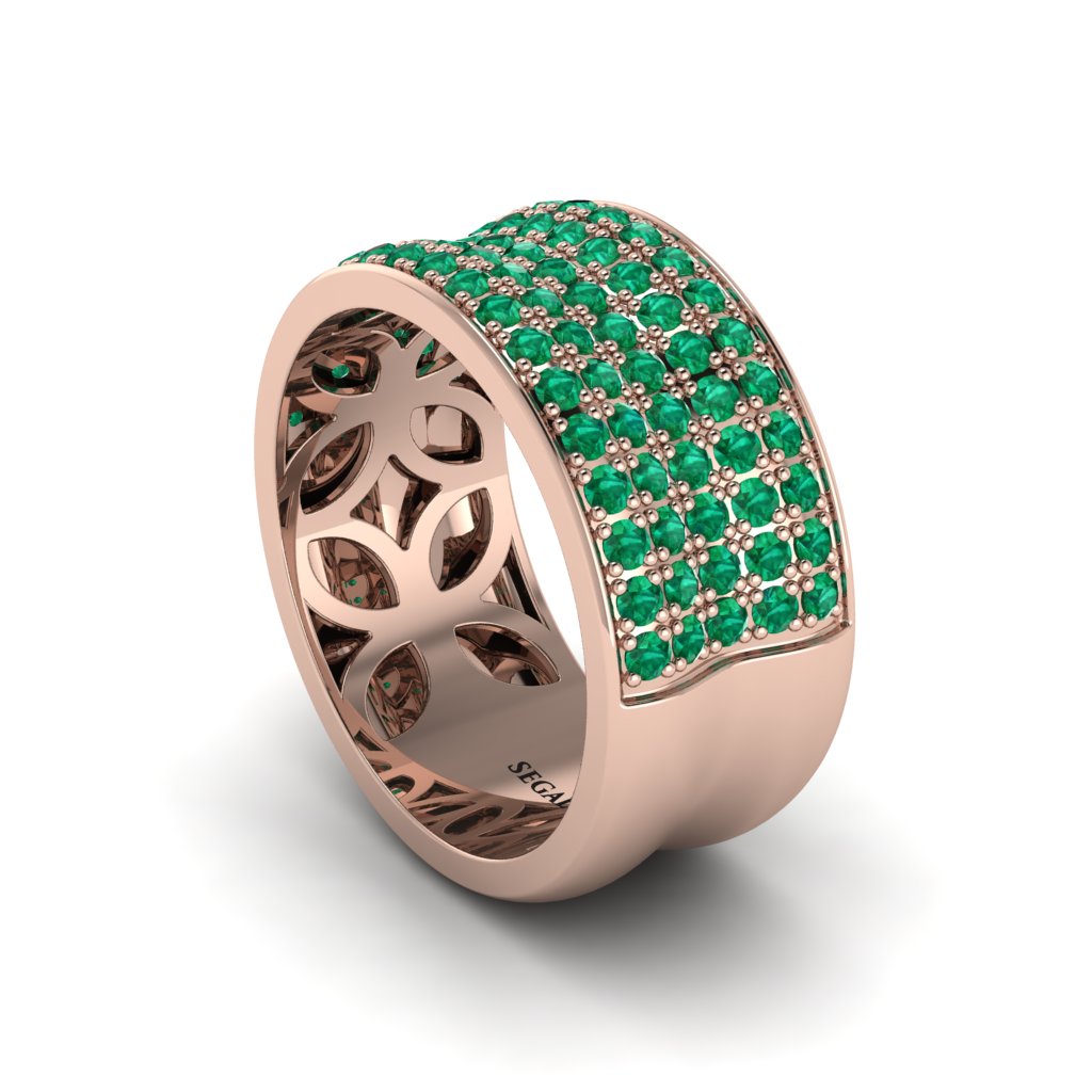 Emerald Pave Eternity Wedding Band - Mckinley No. 5