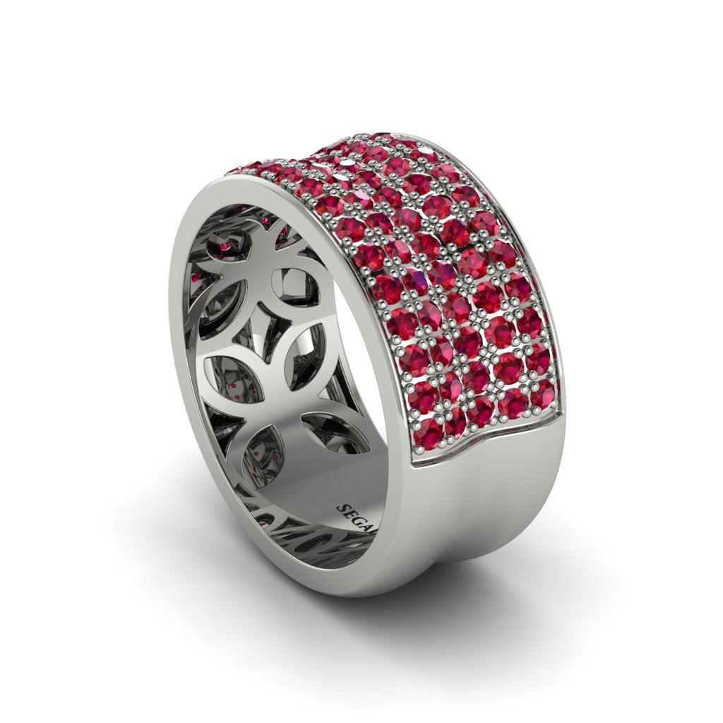 Ruby Pave Eternity Wedding Band - Mckinley No. 12