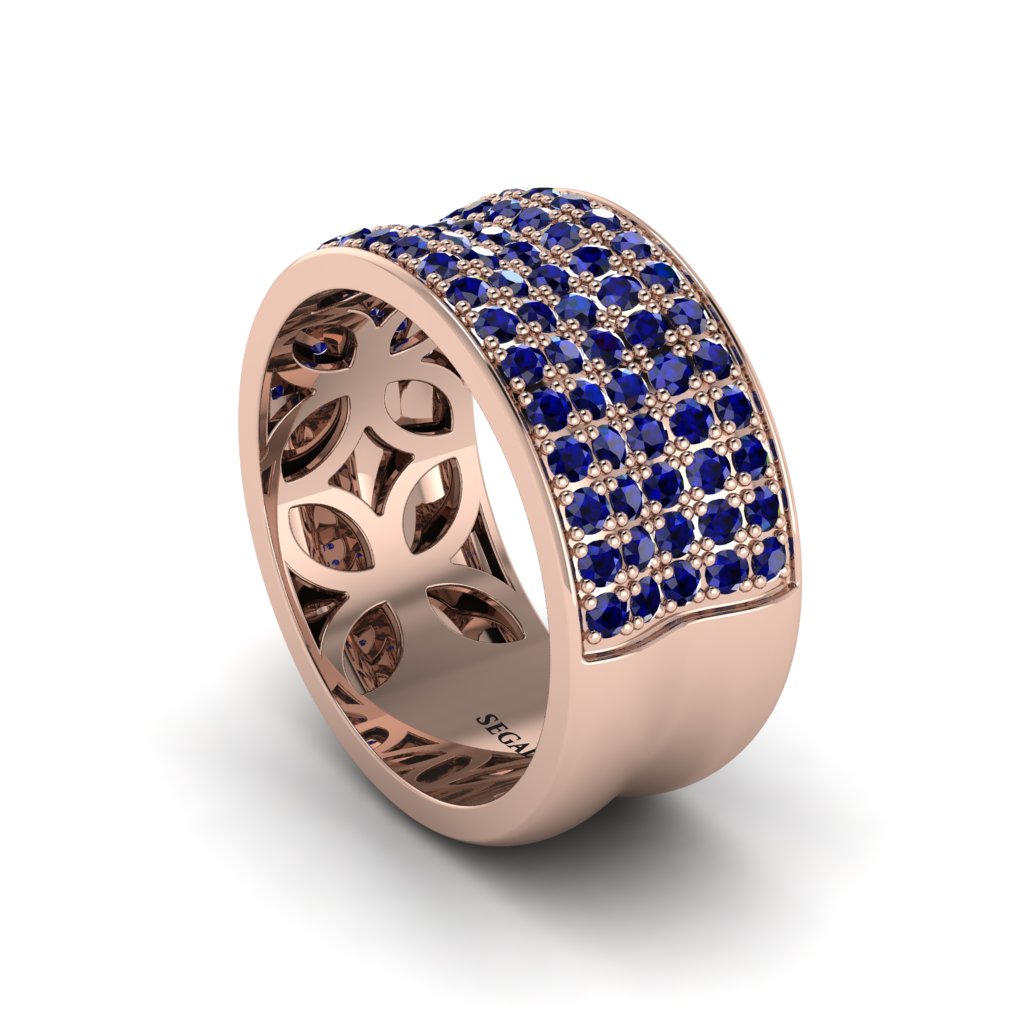 Sapphire Pave Eternity Wedding Band - Mckinley No. 14
