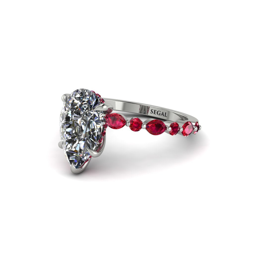 Pear-Cut Diamond Halo Engagement Ring - Nylah No. 48