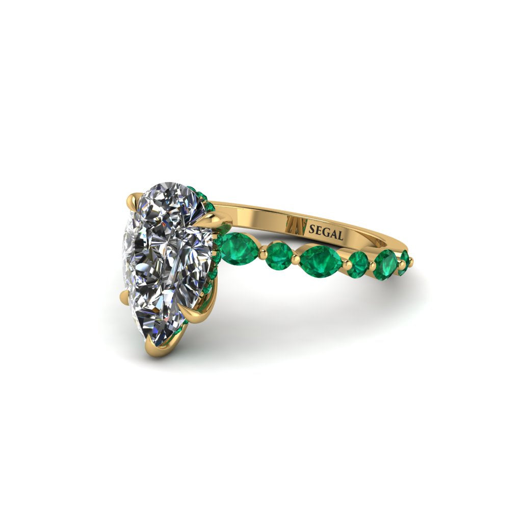 Pear-Cut Diamond Halo Engagement Ring - Nylah No. 16