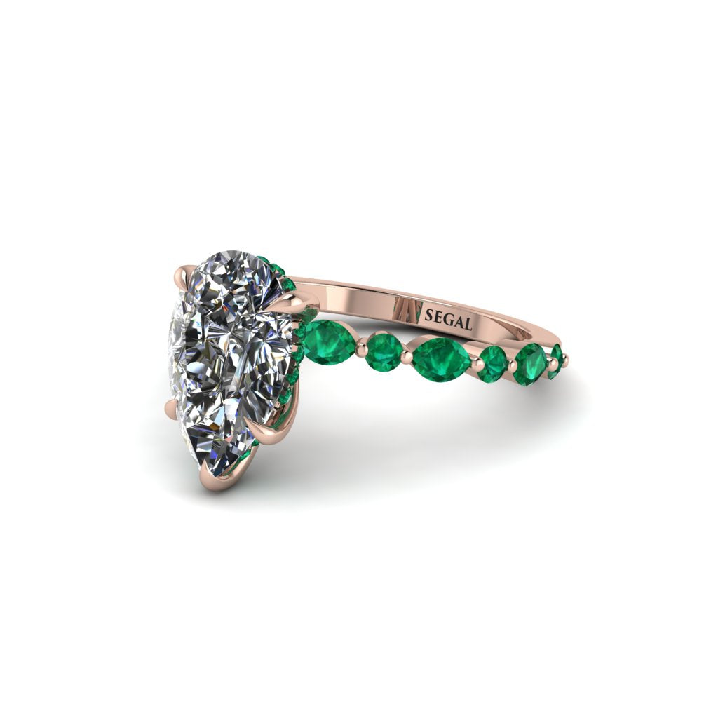 Pear-Cut Diamond Halo Engagement Ring - Nylah No. 17