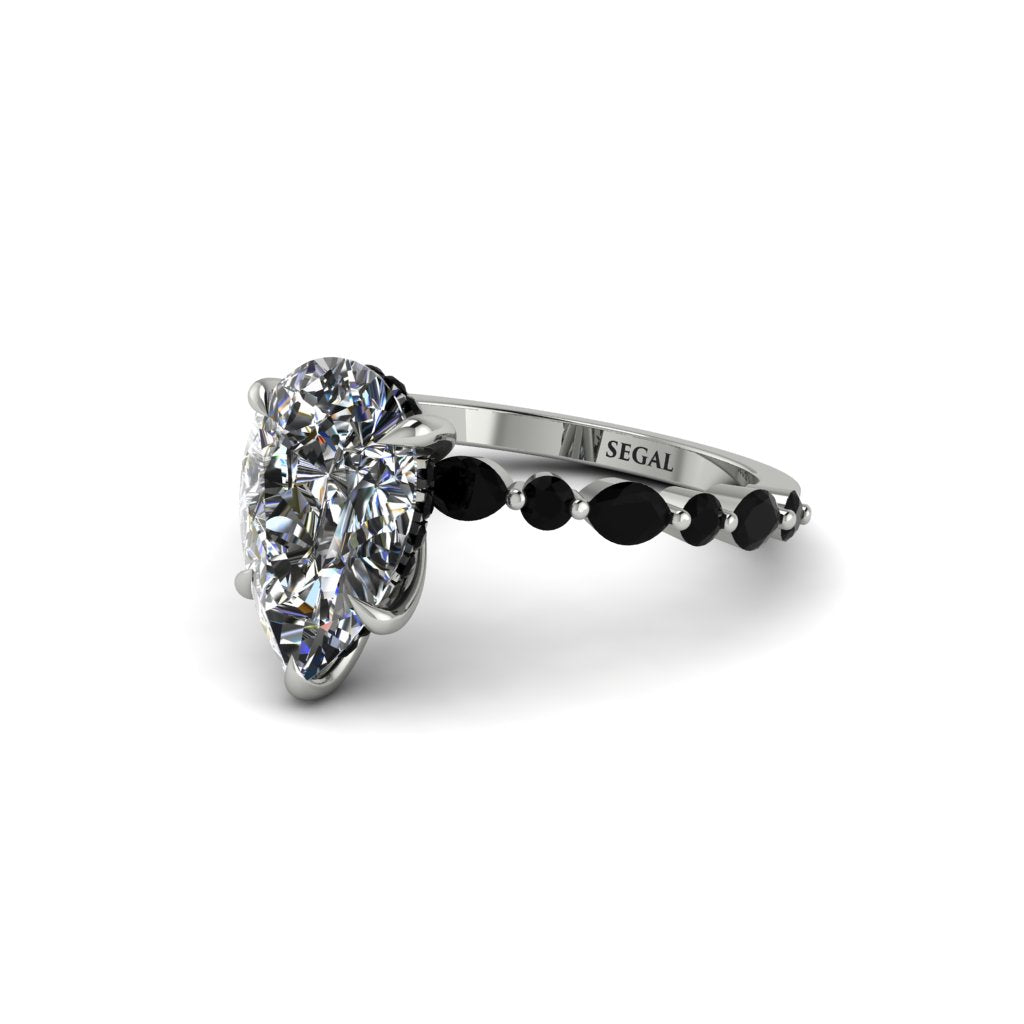 Pear-Cut Diamond Halo Engagement Ring - Nylah No. 33