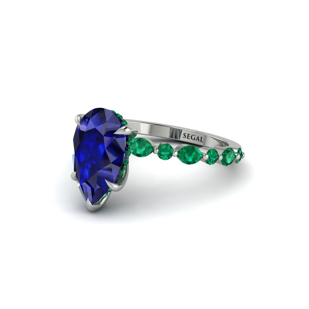 Pear-Cut Sapphire Halo Engagement Ring - Nylah No. 30