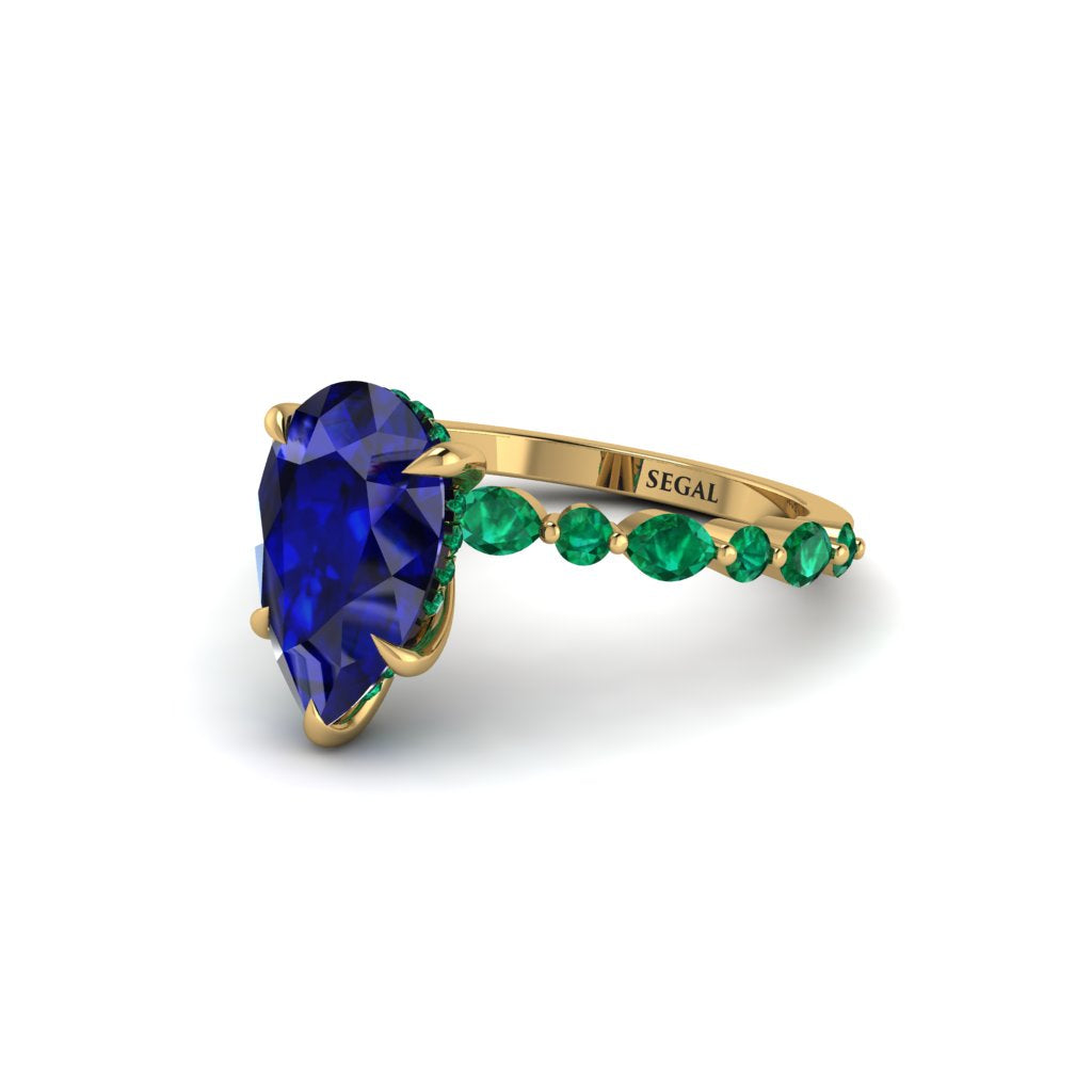 Pear-Cut Sapphire Halo Engagement Ring - Nylah No. 28