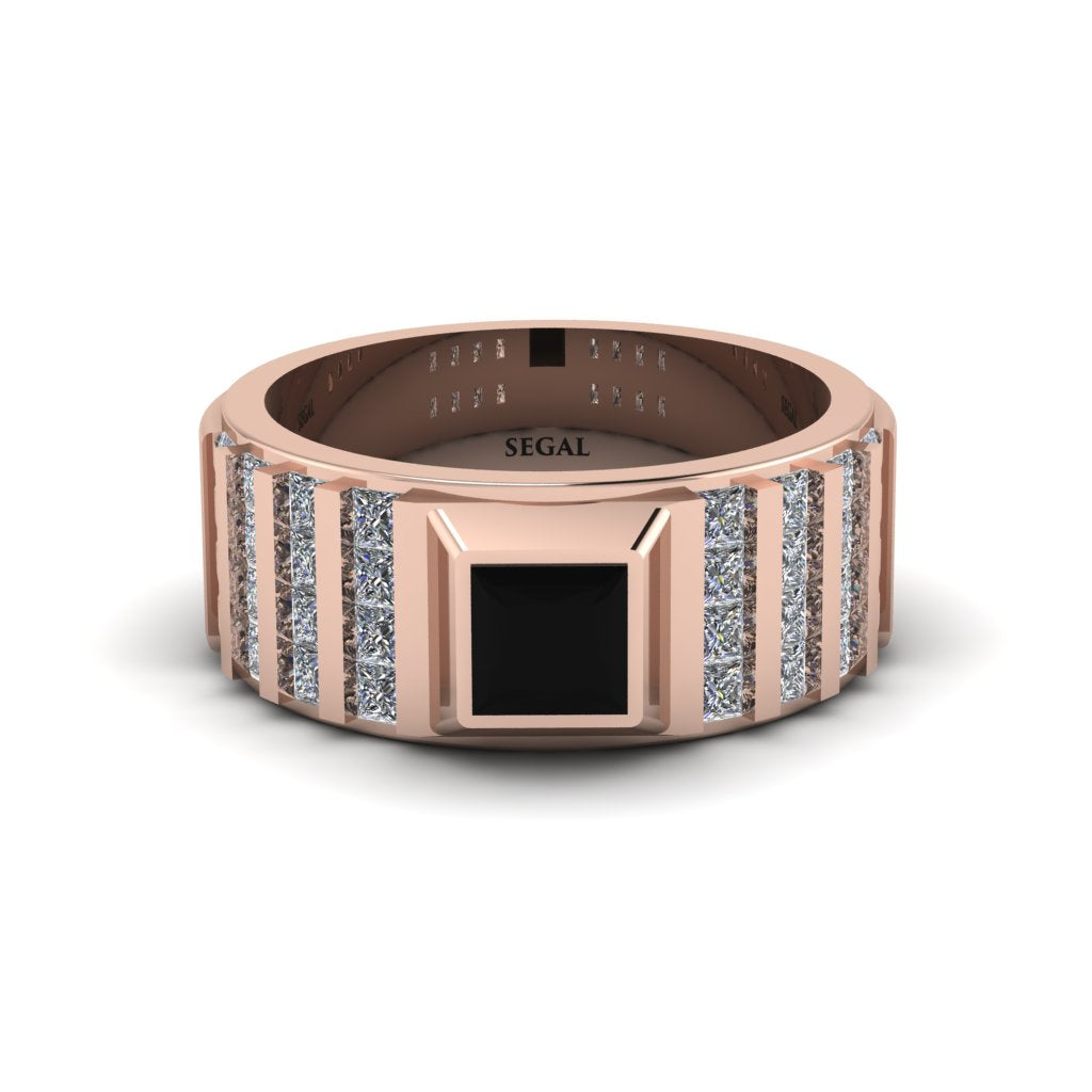 Princess Cut Black Diamond Gold Men's Power Ring - Isaiah No. 8 – Segal ...