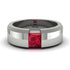 Princess Cut Ruby Solitaire Wedding Band - Lane No. 12 image 8