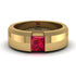 Princess Cut Ruby Solitaire Wedding Band - Lane No. 10 image 8