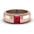 Princess Cut Ruby Solitaire Wedding Band - Lane No. 11 image 8