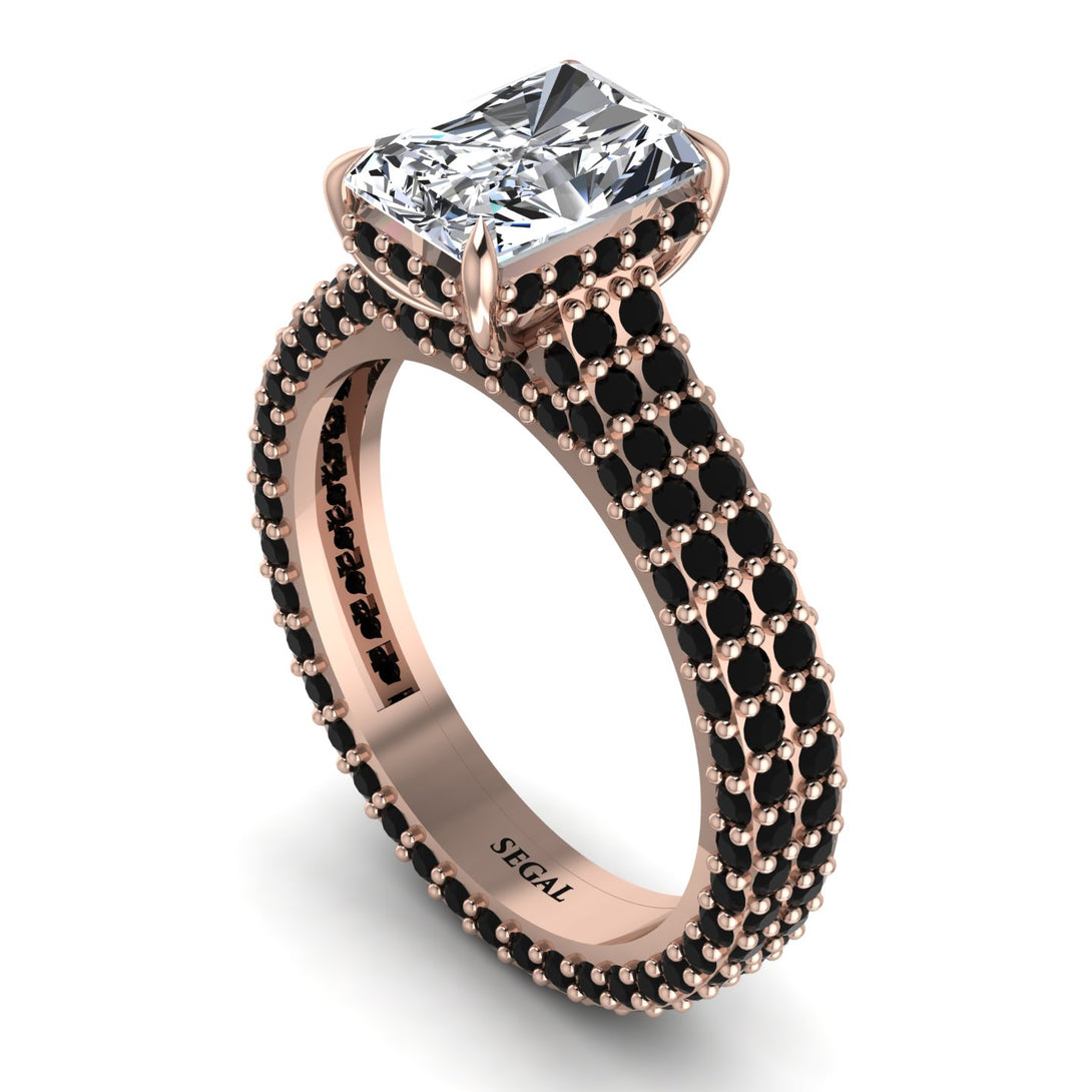 Radiant Cut Diamond Pave Engagement Ring - Kenzie No. 32