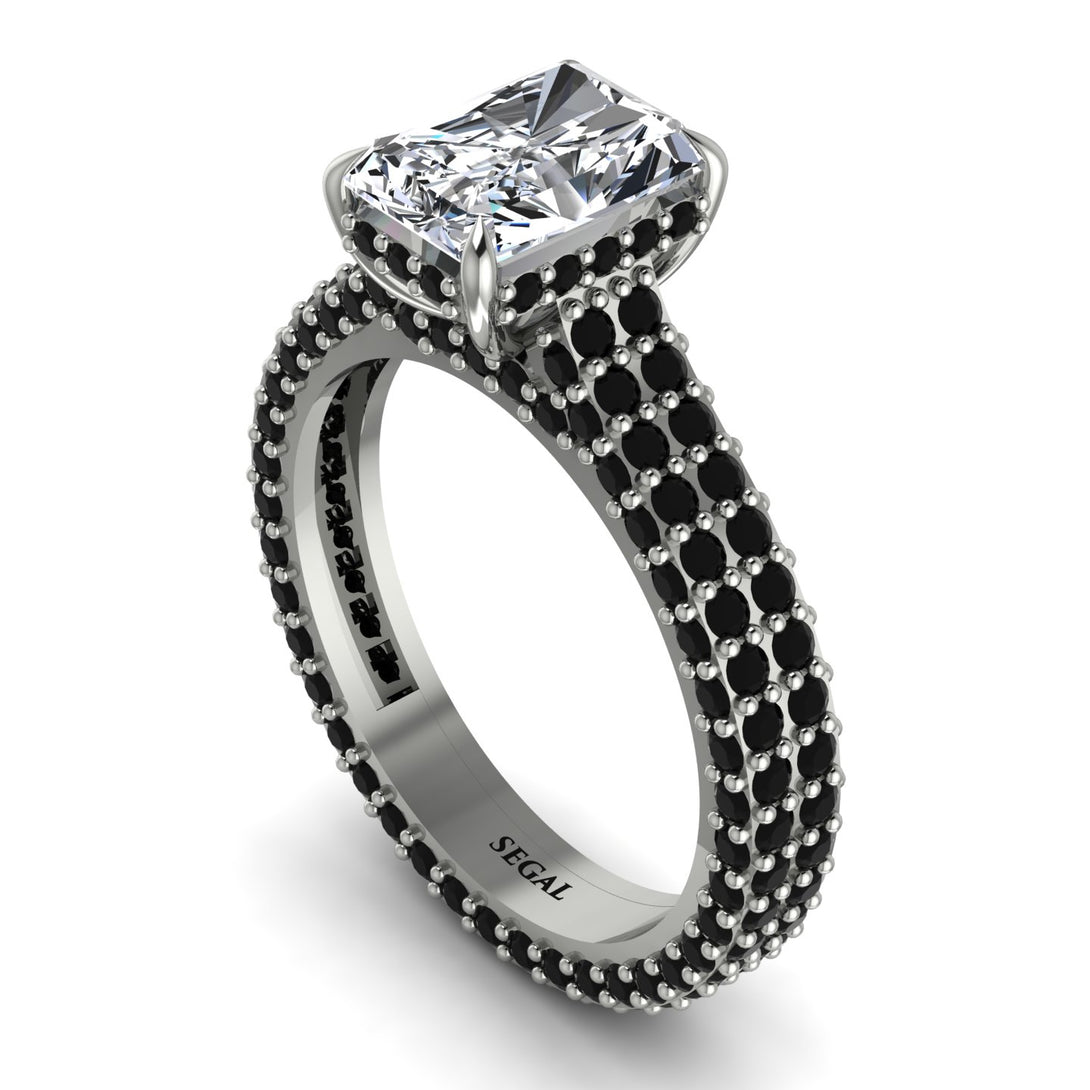 Radiant Cut Diamond Pave Engagement Ring - Kenzie No. 33