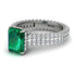 Radiant Cut Emerald Pave Engagement Ring - Kenzie No. 6 image 2