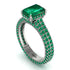 Radiant Cut Emerald Pave Engagement Ring - Kenzie No. 21 image 1