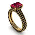 Radiant Cut Ruby Pave Engagement Ring - Kenzie No. 40 image 1