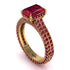 Radiant Cut Ruby Pave Engagement Ring - Kenzie No. 55 image 1