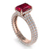 Radiant Cut Ruby Pave Engagement Ring - Kenzie No. 11 image 1