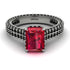 Radiant Cut Ruby Pave Engagement Ring - Kenzie No. 42 image 2