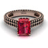 Radiant Cut Ruby Pave Engagement Ring - Kenzie No. 41 image 2
