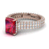 Radiant Cut Ruby Pave Engagement Ring - Kenzie No. 11 image 3