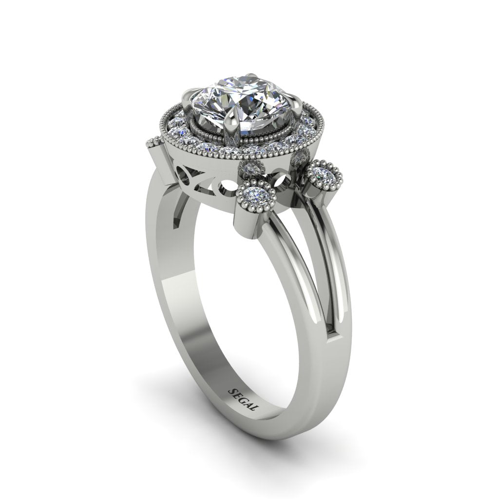 Radiant Diamond Halo Gold Engagement Ring - Madilyn No. 3