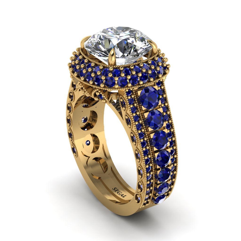 Diamond Radiant Majesty Pave Engagement Ring - Cataleya No. 61