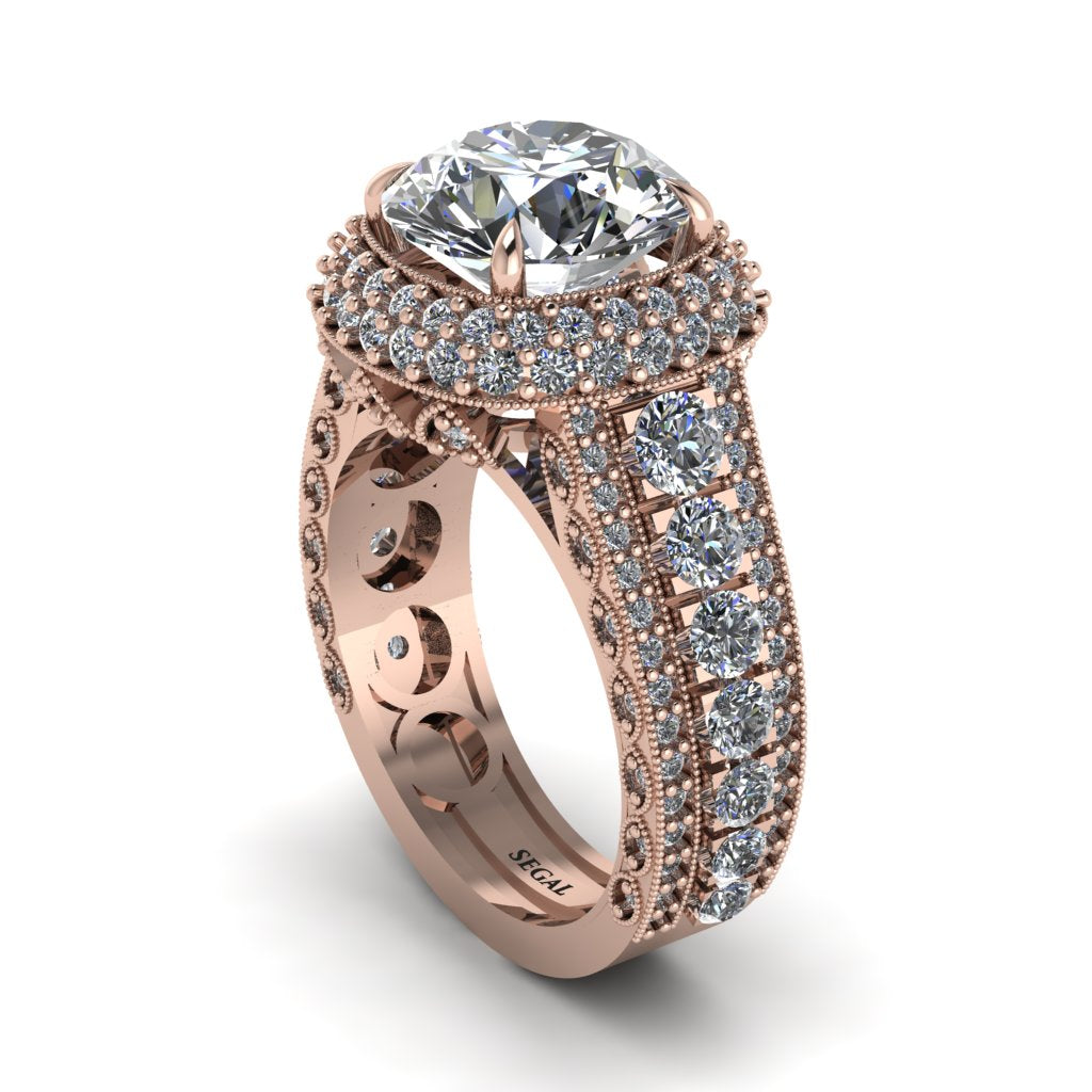 Diamond Radiant Majesty Pave Engagement Ring - Cataleya No. 2
