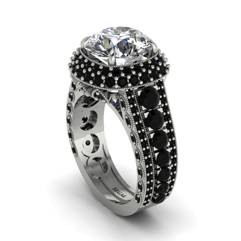 Diamond Radiant Majesty Pave Engagement Ring - Cataleya No. 33