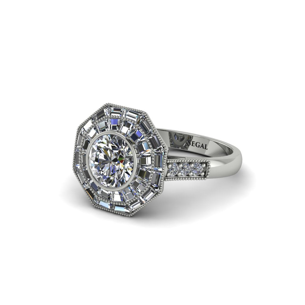 Diamond Radiant Majesty Engagement Ring - Francesca No. 3