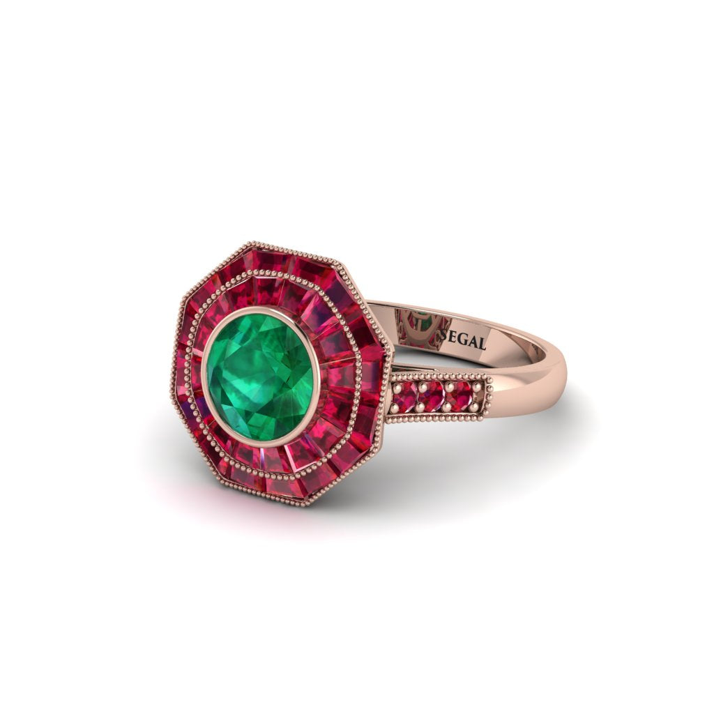 Emerald Radiant Majesty Engagement Ring - Francesca No. 50