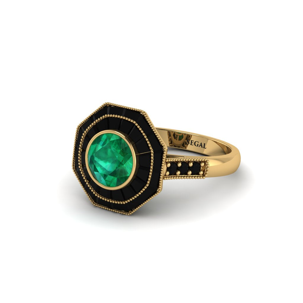 Emerald Radiant Majesty Engagement Ring - Francesca No. 34