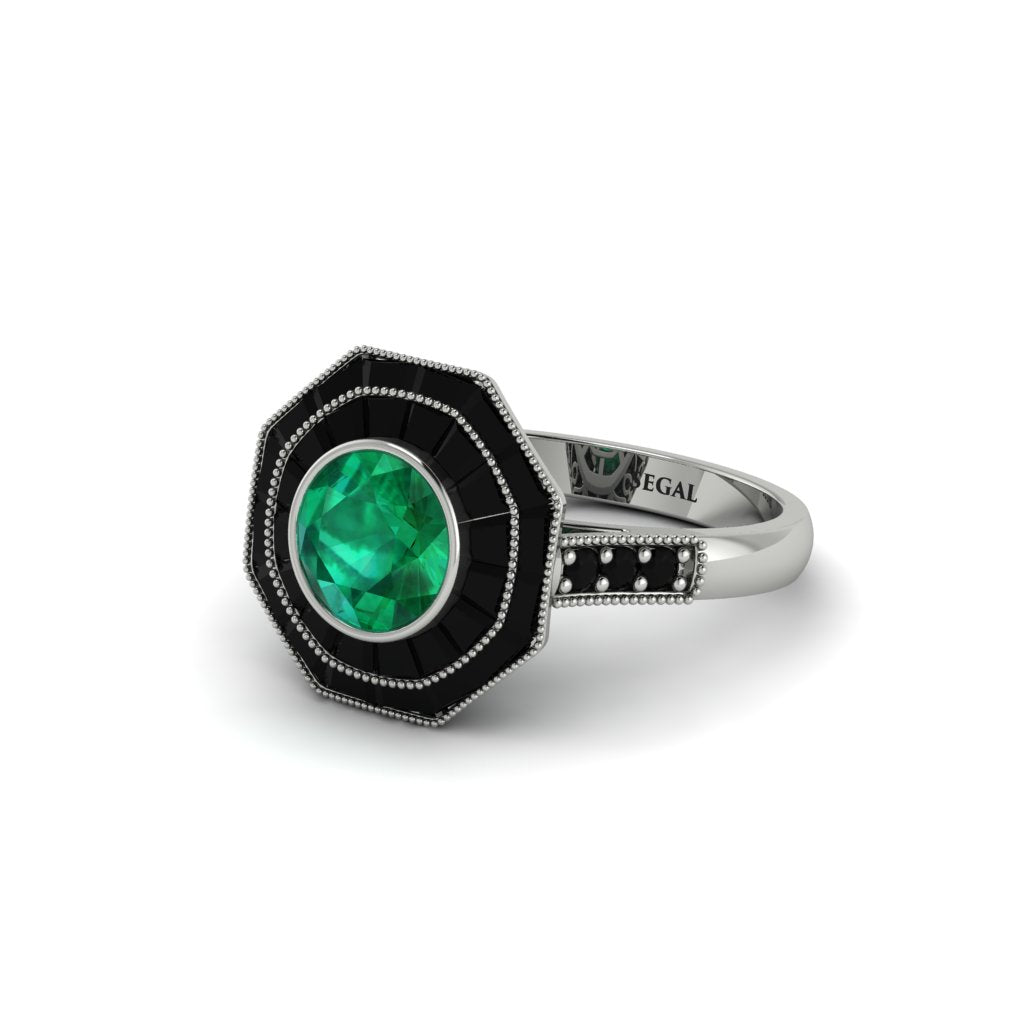 Emerald Radiant Majesty Engagement Ring - Francesca No. 36