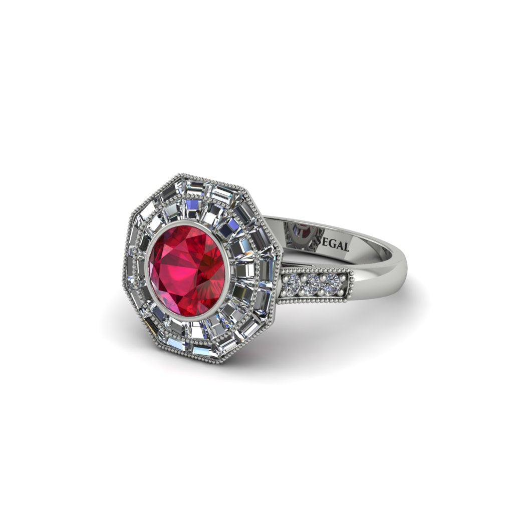 Ruby Radiant Majesty Engagement Ring - Francesca No. 12