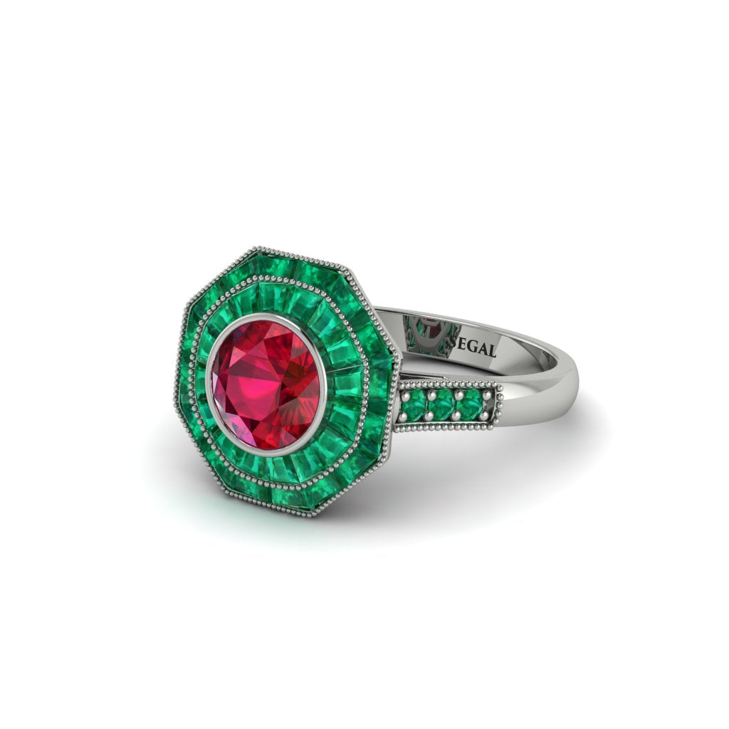 Ruby Radiant Majesty Engagement Ring - Francesca No. 27