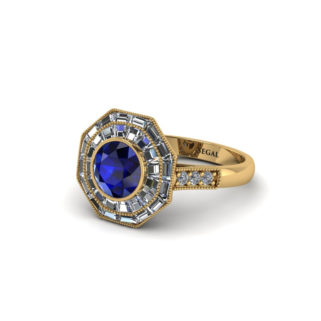 Sapphire Radiant Majesty Engagement Ring - Francesca No. 13